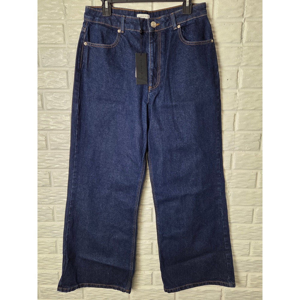 Women's size 31 GIANNI BINI jeans Wide Leg High Waist Dark wash NWT Denim